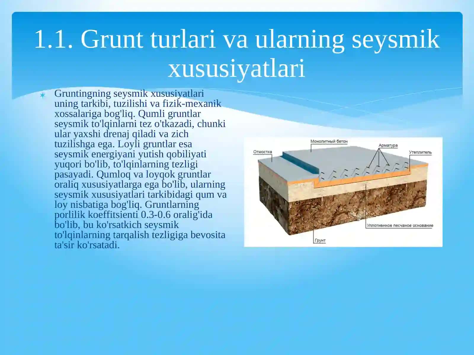GRUNTLARNING MUHANDISLIK-SEYSMOLOGIK VA DINAMIK XOSSALARI ASOSIDA QURILISH MAYDONLARIDA SEYSMIK JADALLIKNI BAHOLASH 3
