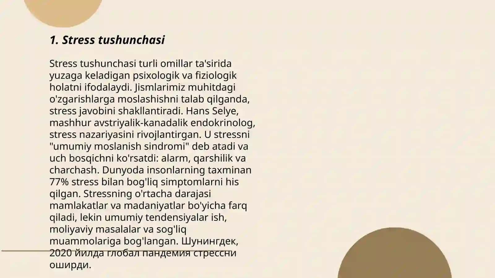 G.Selening stress distress haqidagi talimoti 3