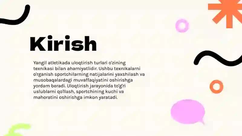 Yangil atletika: Uloqtirish turlari texnikasini o’rganish 3