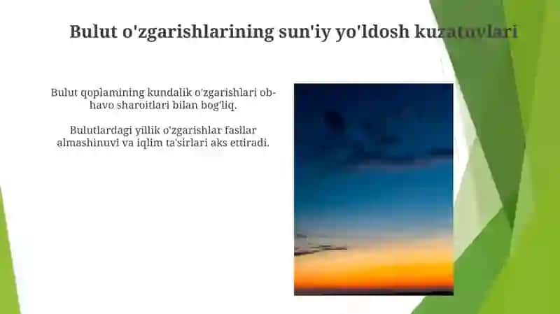 Bulutlarning sutkalik va yillik o'zgarishi 3