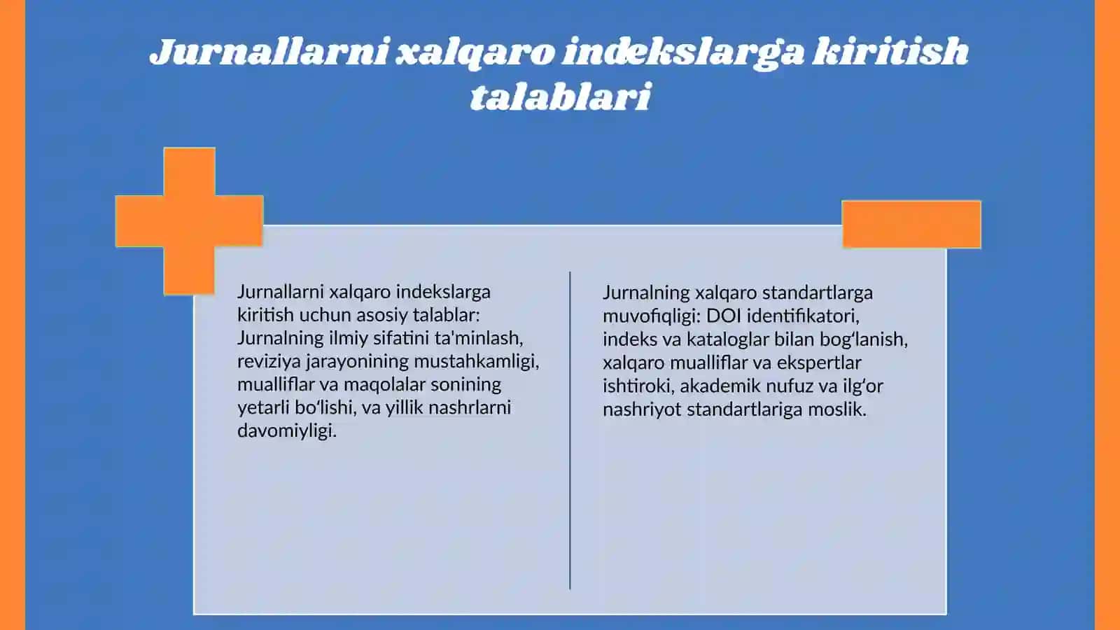 O‘zbekiston ilmiy jurnallarni xalqaro malumotlar bazasiga kiritish bo‘yicha tavsiyalar 3