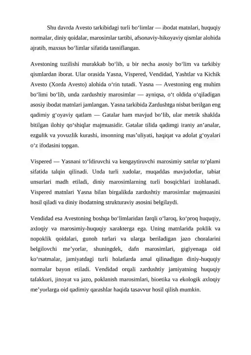 Avesto kitobi va undagi tarixiy malumotlar 3