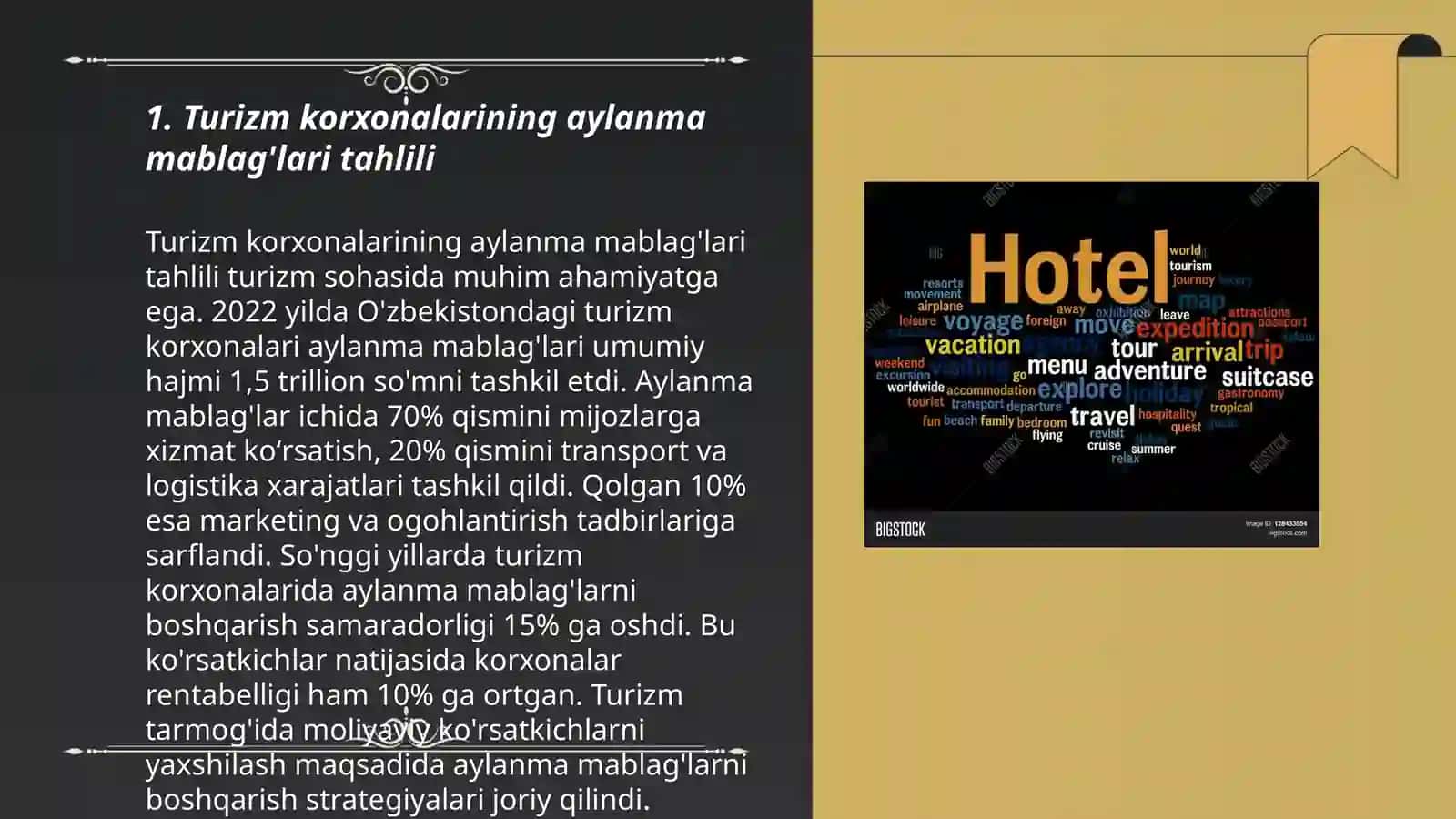 Turizm korxonalarining aylanma mablag'lari tahlili 3