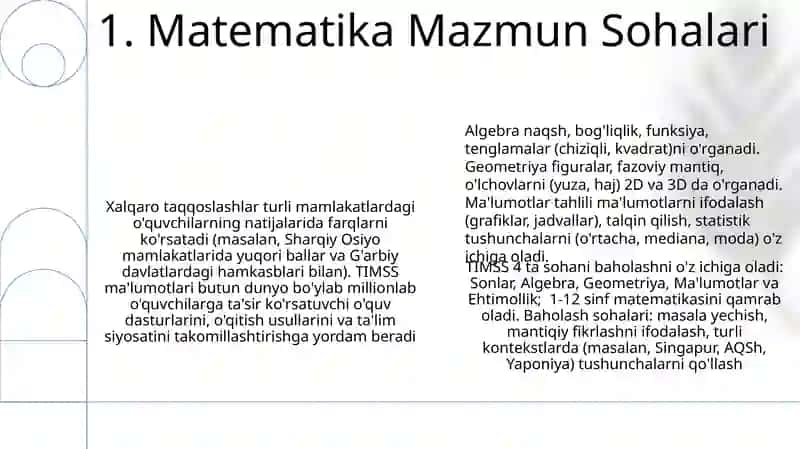 TIMSS xalqaro baholash dasturi 3