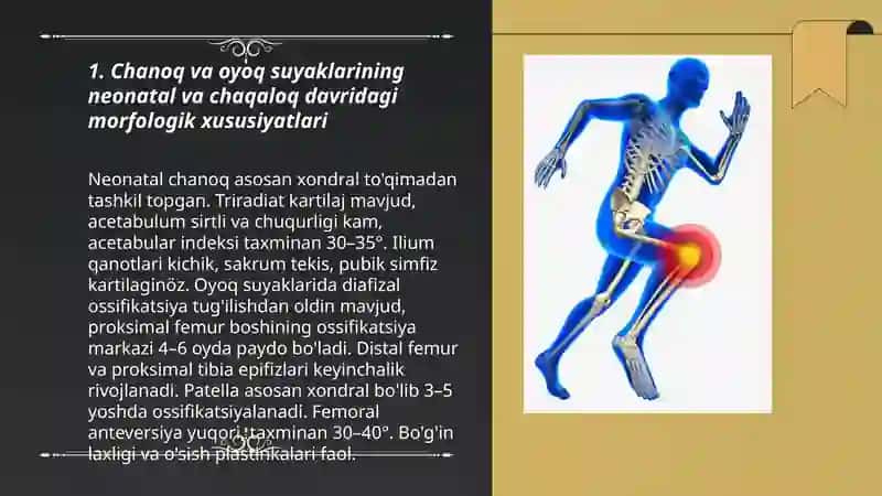 Chanoq va oyoq suyaklarining neonatal va chaqaloq davridagi morfologik xususiyatlari 3
