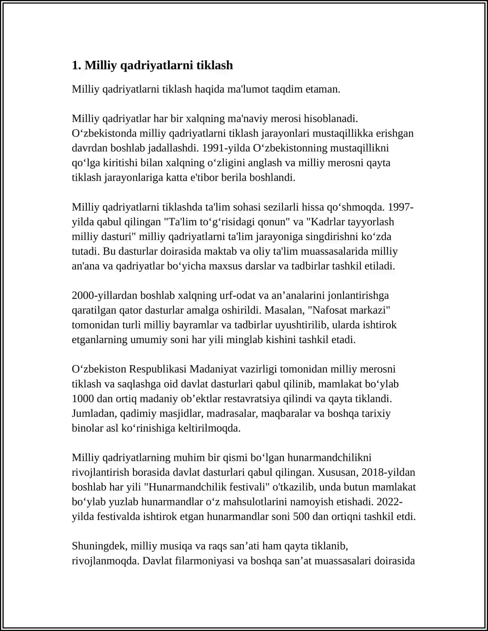 YANGI ÒZBEKISTONDA AMALGA OSHIRILAYOTGAN MANAVIY ÒZGARISHLAR 3