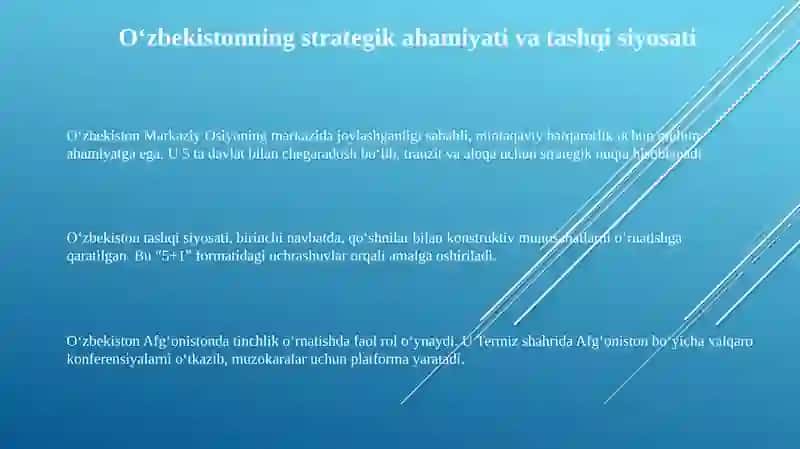 O‘zbekistonningMarkaziyOsiyodatinchlikvabarqarorliknita’minlashdagio‘rni 3