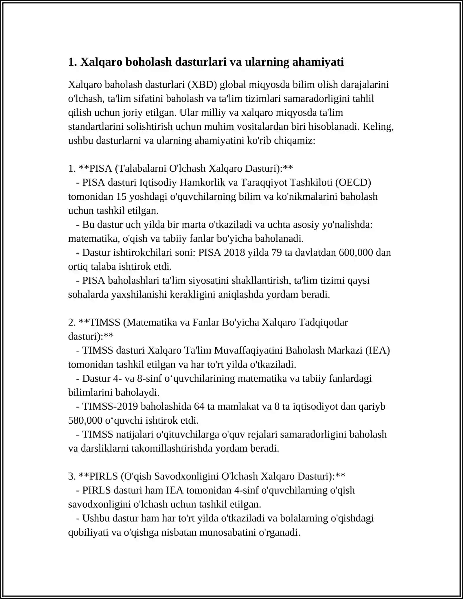 XALQARO BOHOLASH DASTURLARI DOIRASIDA XUKUMAT QARORLARINING MAZMUN VA MOHIYATI 3