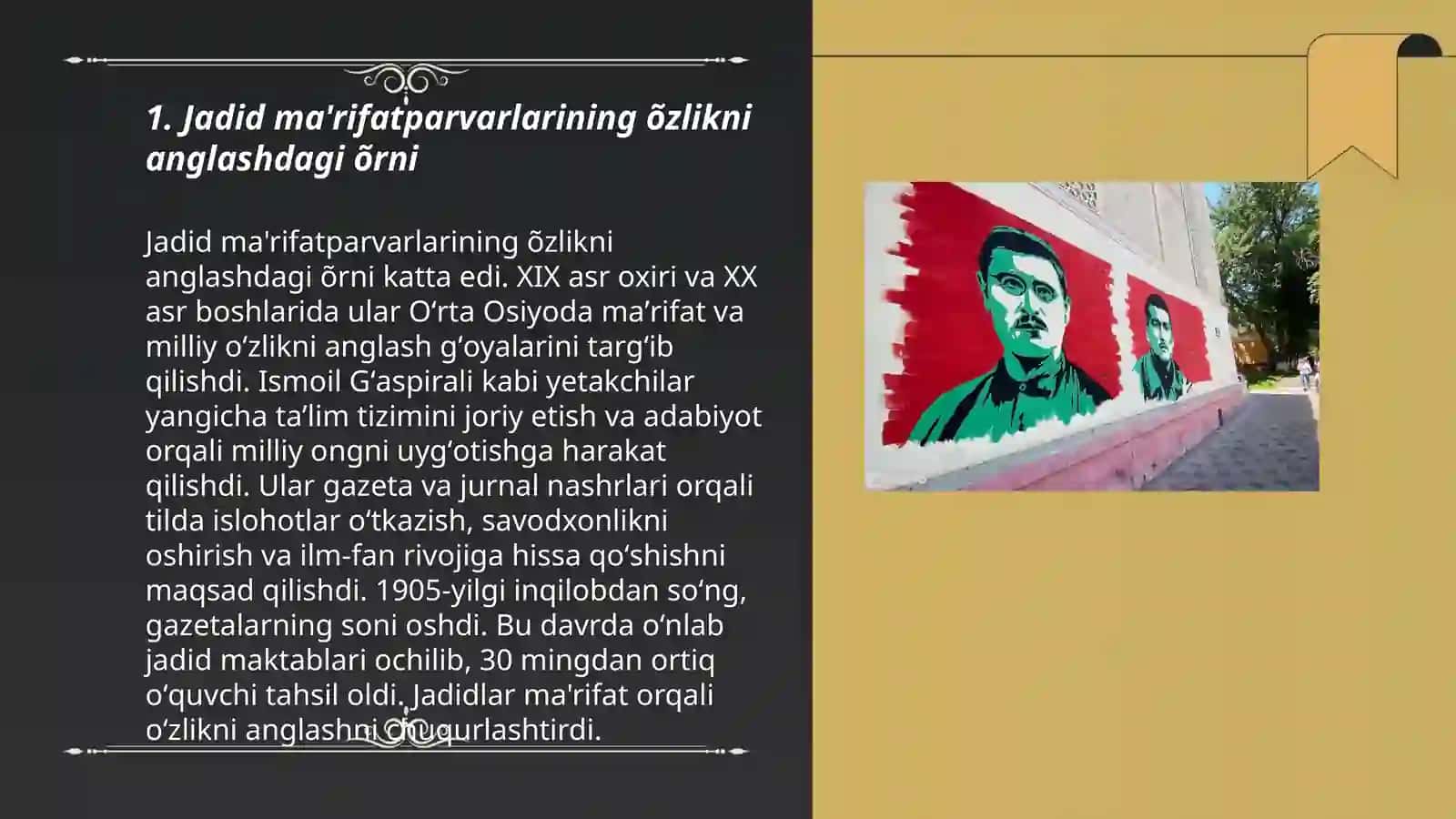 Jadid ma'rifatparvarlarining õlka ijtimoiy-ma'naviy hayotida tutgan õrni. Abdulhamid Chõlpon misolida 3