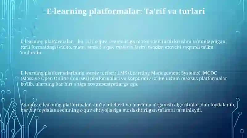 Elektronoʻqitiish platformalari va ularning imkoniyatlari 3