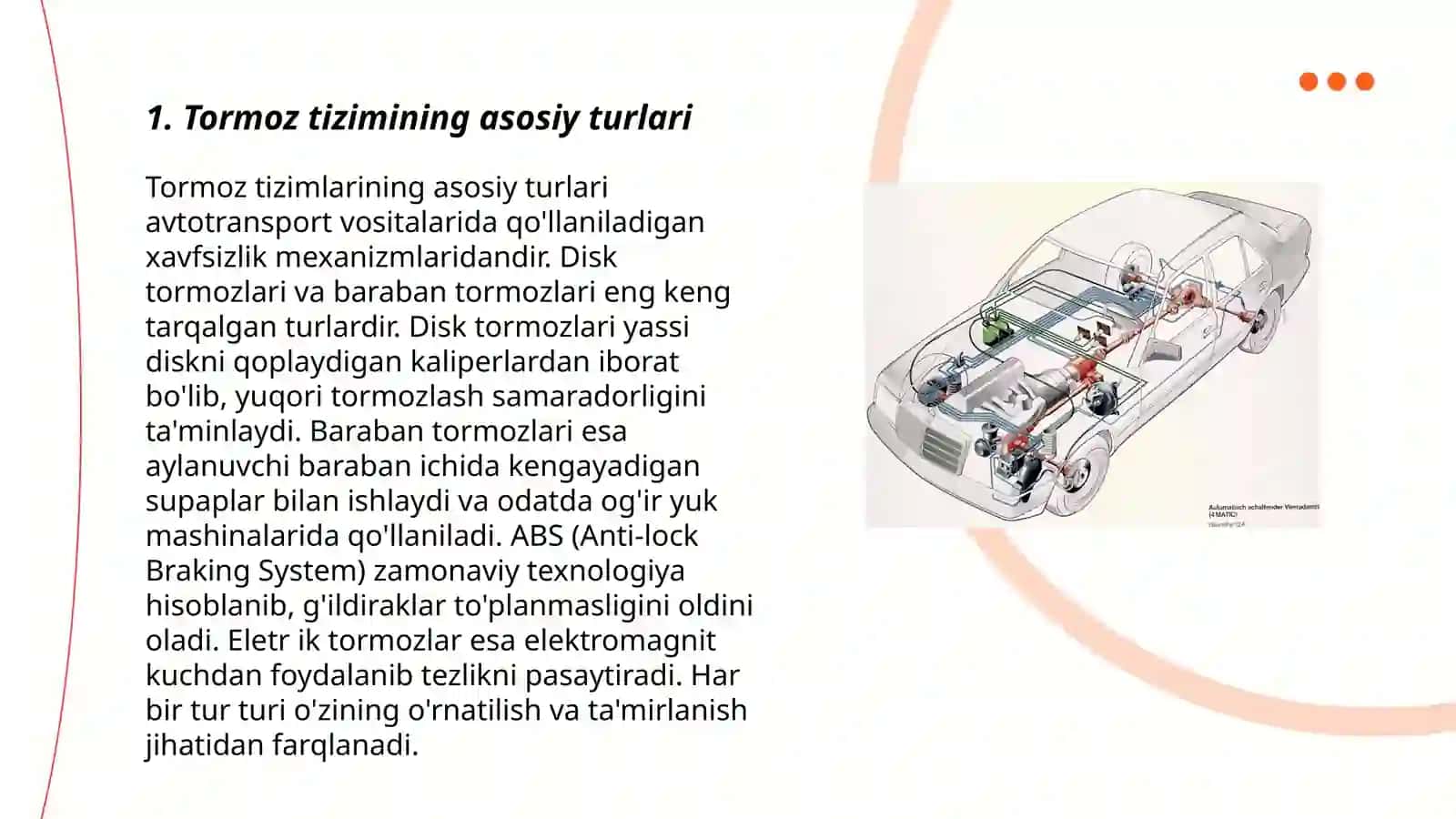 Avtomobilning tormoz tizimi va ekspluatatsion xususiyati 3