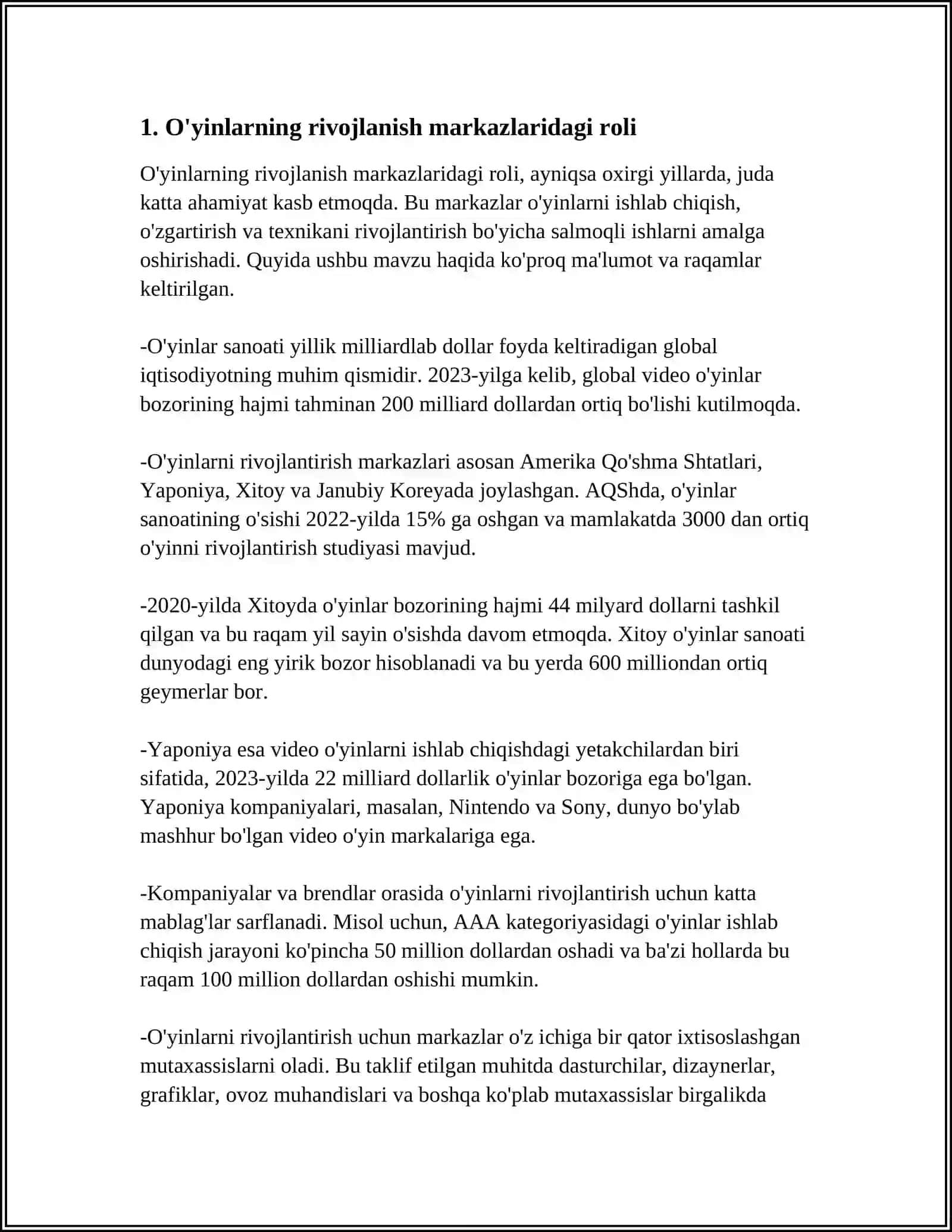 RIVOJLANISH MARKAZLARIDA O'YINNI TASHKIL ETISH 3