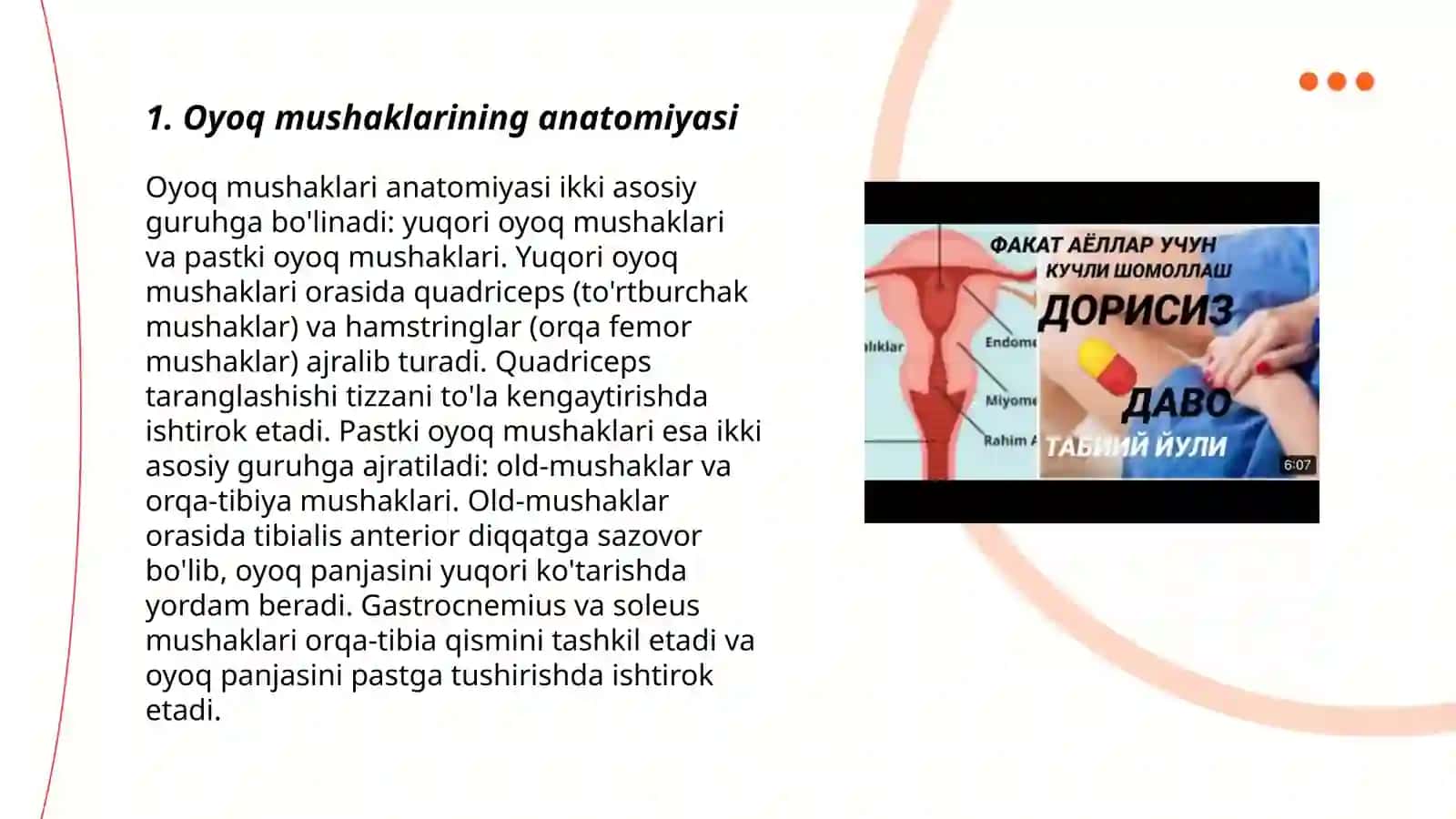 Oyoq mushaklarining tuzilishi va birikishi 3