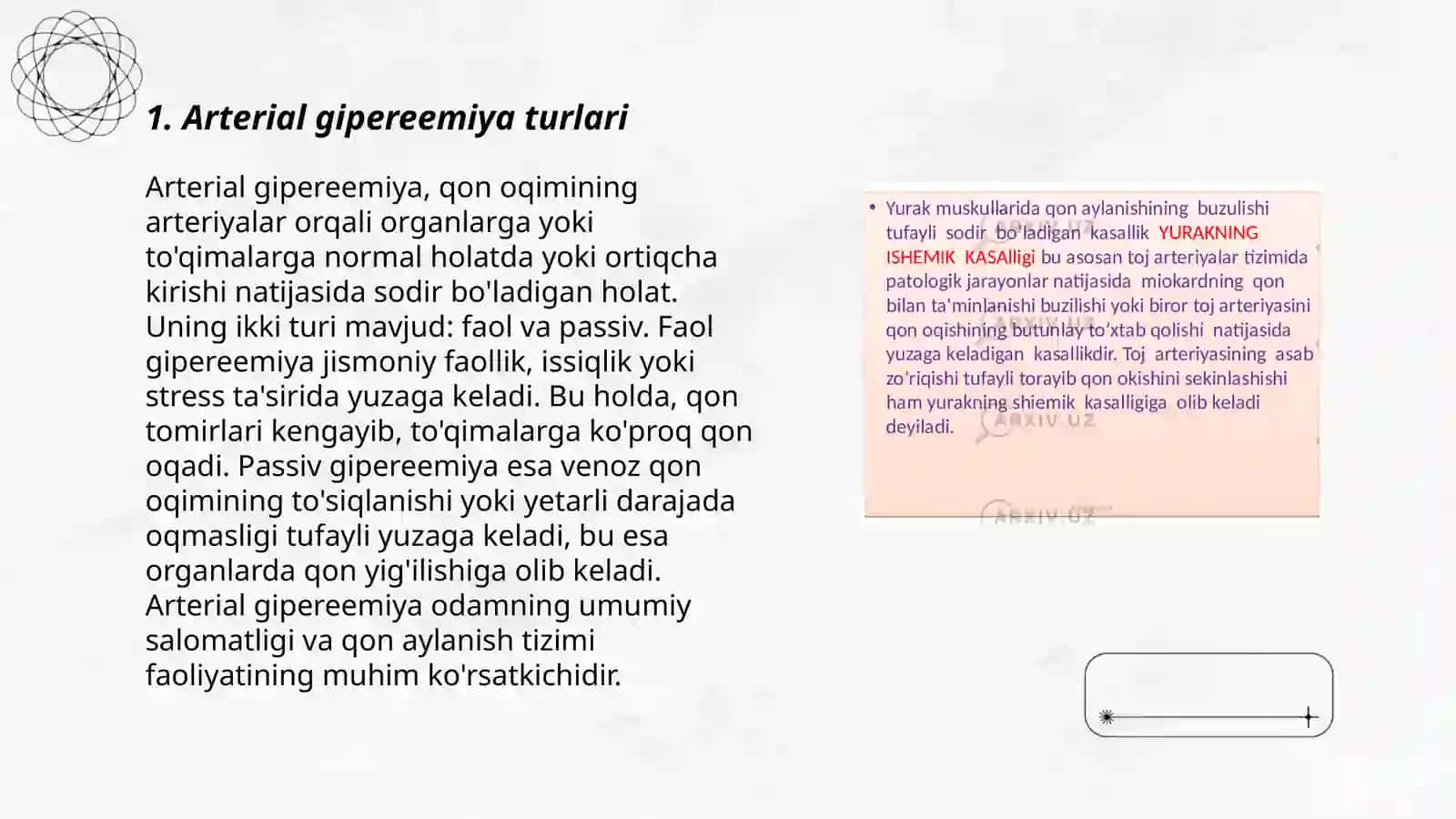 Arterial va venoz giperemiya, aralash giperemiya bilan gemodinamika va limfa tizimi 3
