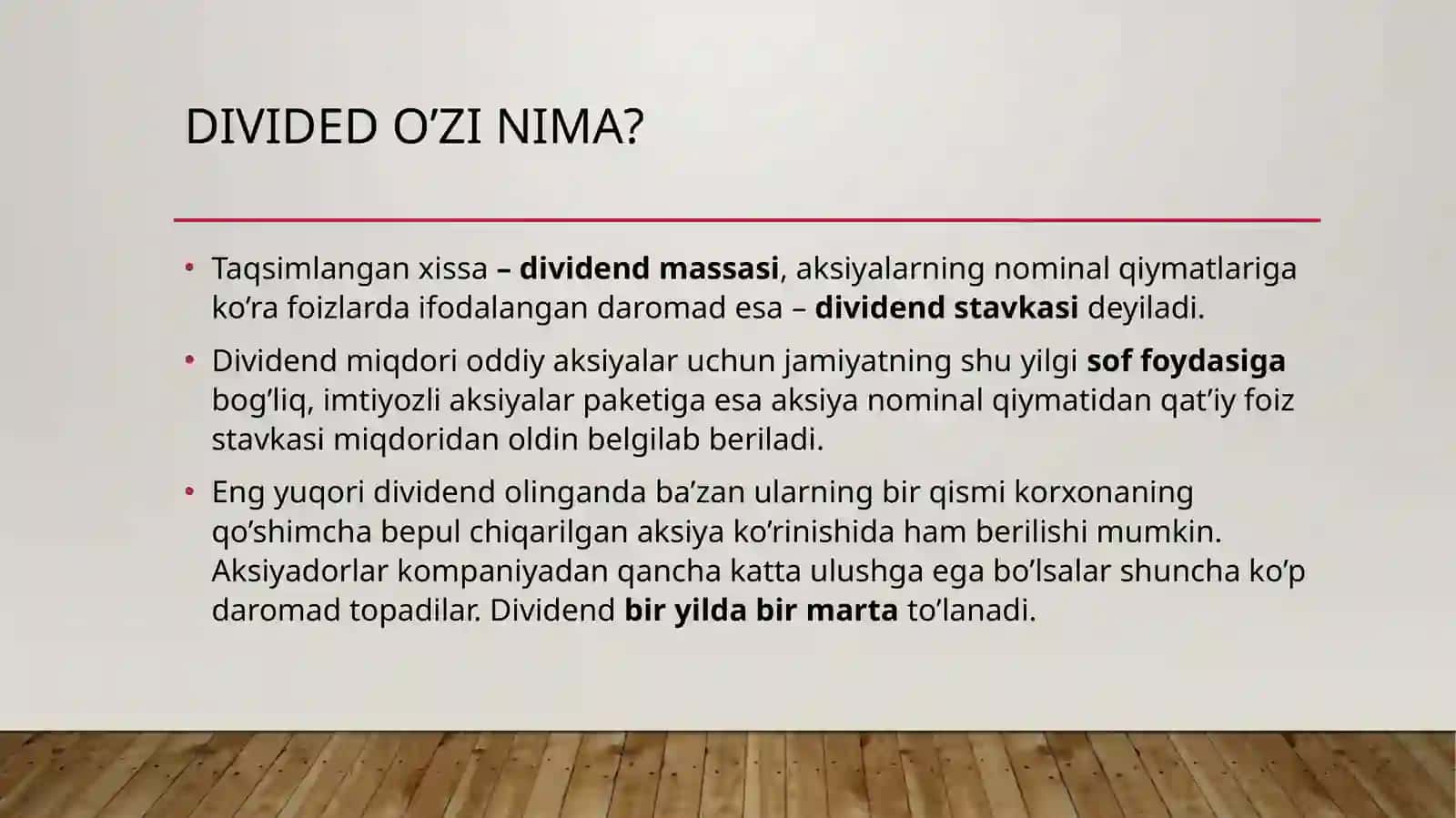 Dividend siyosatining mohiyati 3