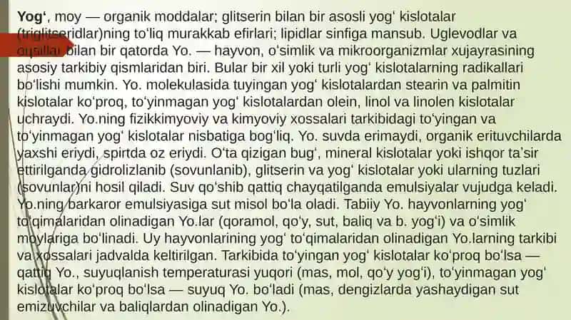 Yog`lar va uglevodlar almashinuvining fiziologiyasi 3