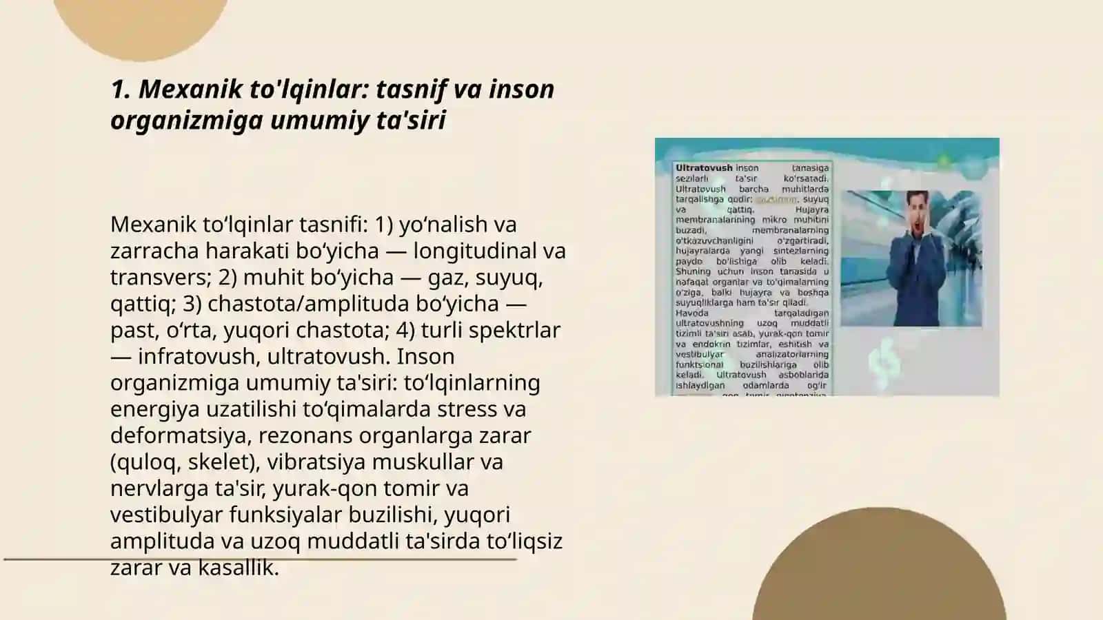Mexanik to'lqinlarning inson organizmiga ta'siri 3