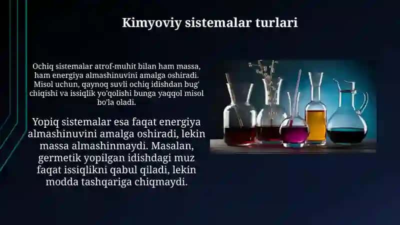 Kimyoviy sistemalar turlari 3