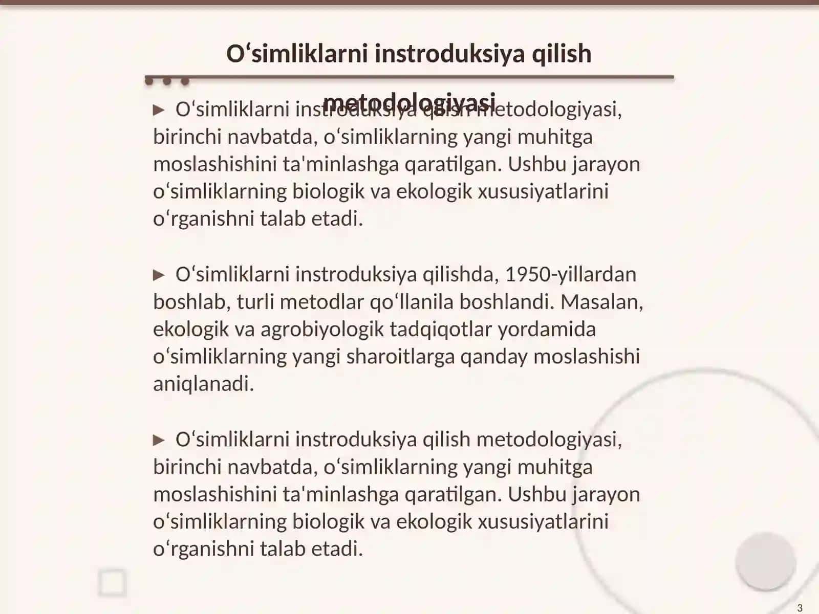 O‘simliklarni instroduksiya qilishning asosiy metodlari va ularning samaradorligi 3