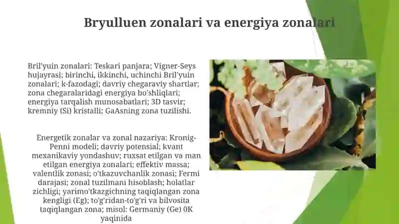 Kiristallarning zonalar nazaryasi 3