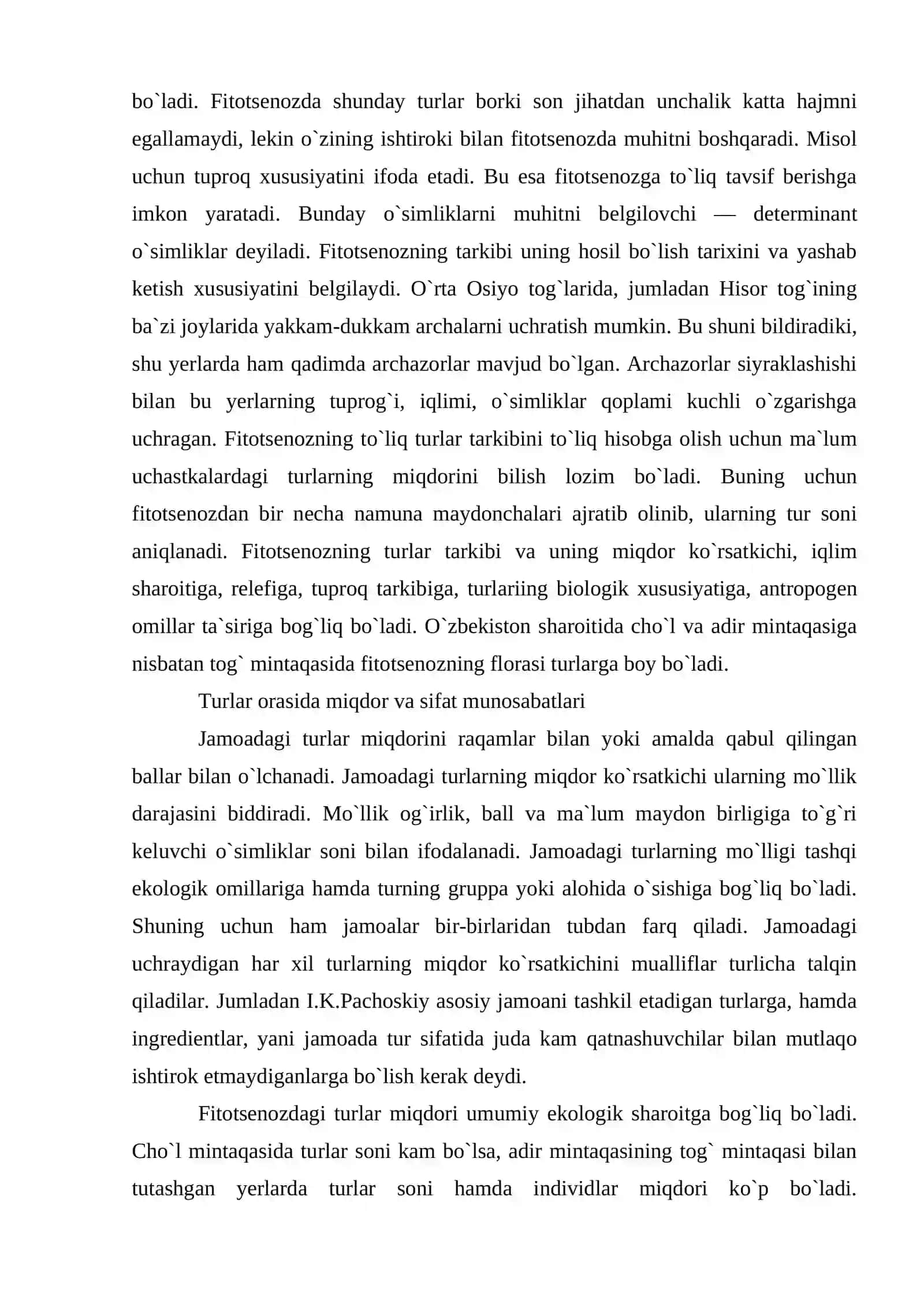 Fitotsenozlarning asosiy belgilari va ko`rsatkichlari 3