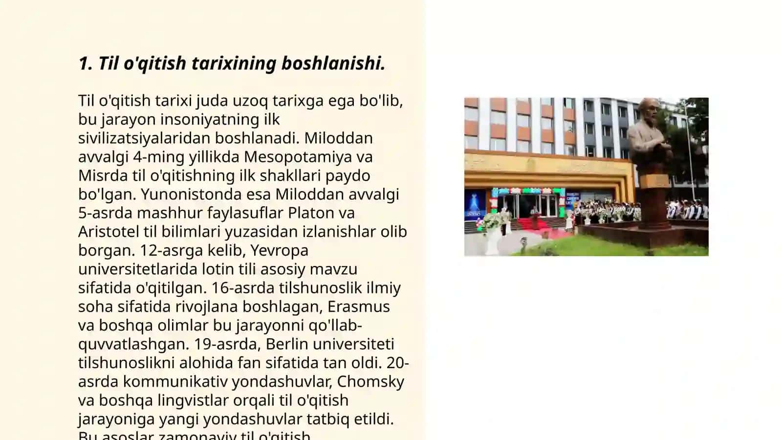 Ona tili o'qitishning tarixiy taraqqiyoti va ona tili o'qitishdagi milliy yondashuvlar 3