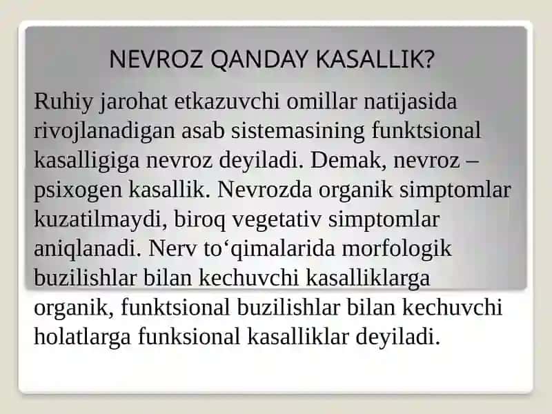Nevroz Qanday Kasallik 3