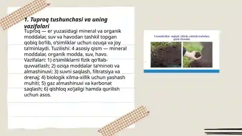 Tuproq va uning tabiiy xususiyatlari 3