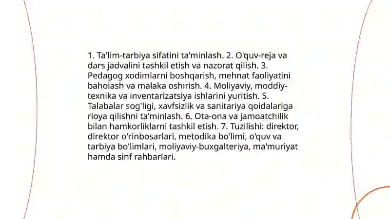 Maktab maʼmuriyati bilan tanishish va pedagogik mahoratni oʻrganish,dars tahlili 3