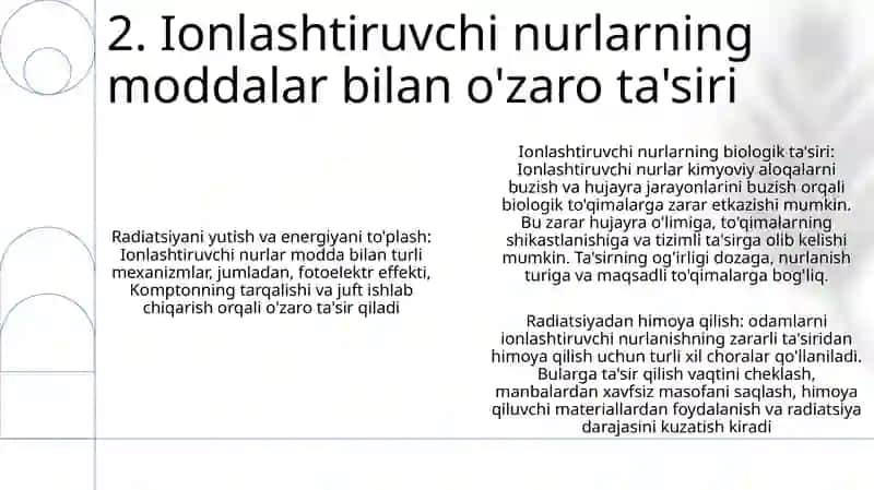 Ionlashtiruvchi Nurlar Biologik ToʻQimalarga Tasiri 3