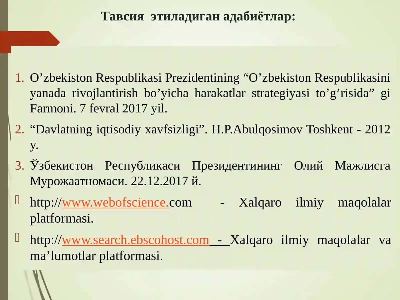 Mamlakatning Iqtisodiy Xavfsizligini Ta'minlash 3