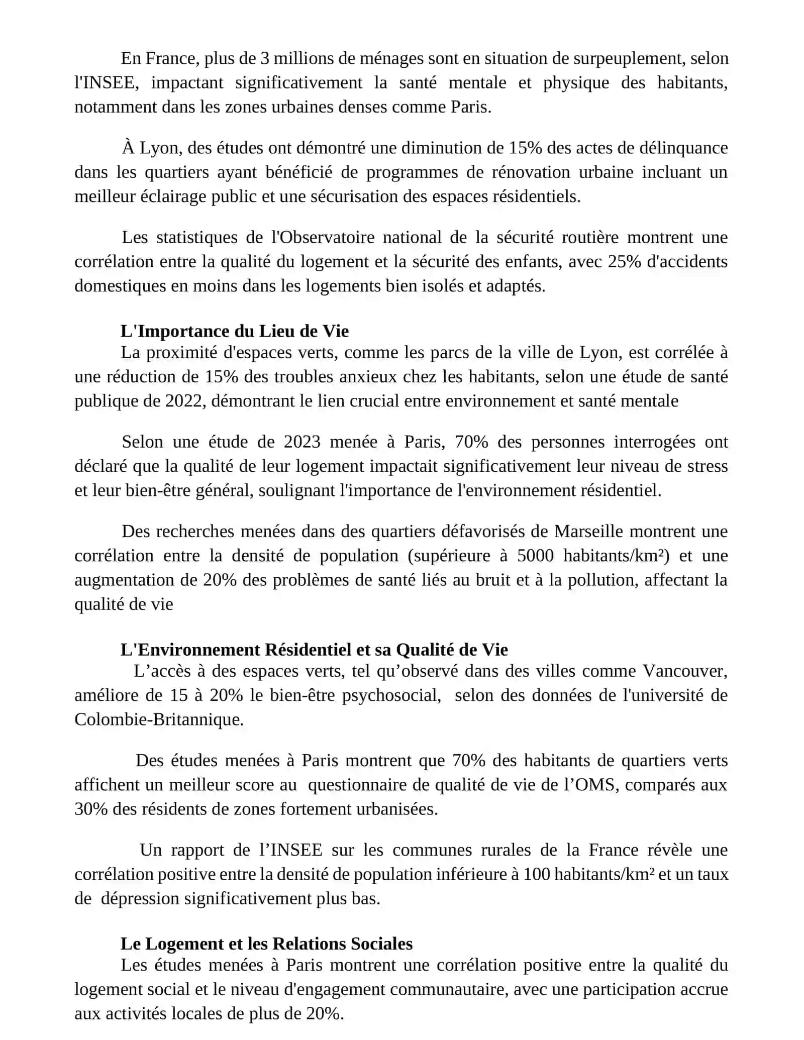 La maison et le logement: Lʼimportance du lieu de bir dans le bien-e^tre 3