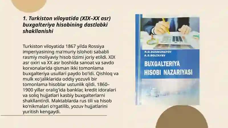 O'zbekistonda buxgalteriya hisobining rivojlanish tarixi 3