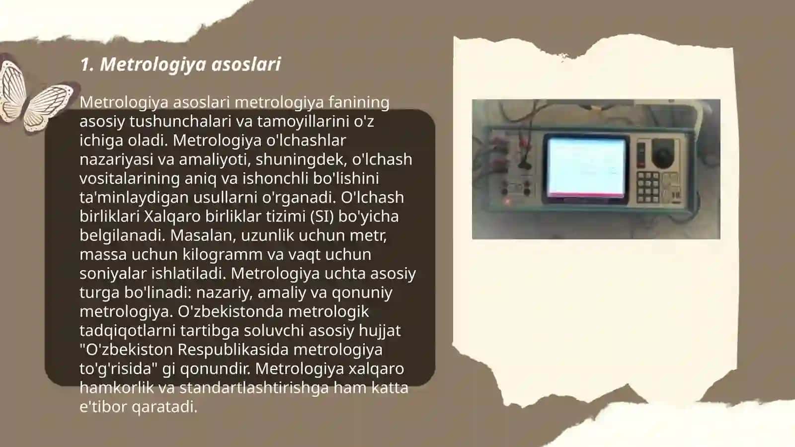 Metrologik ta'minotni tashkil etuvchi asoslari 3