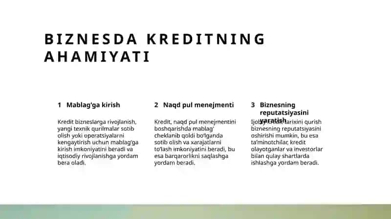 Biznesning moliyaviy faoliyati va kredit bilan taʼminlanish shakillari 3