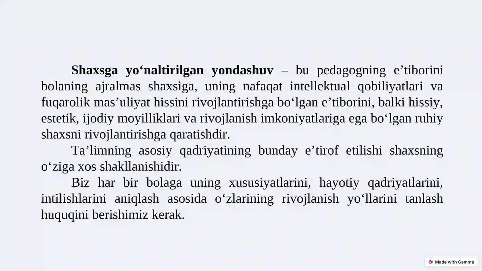 SHAXSIY YO‘NALTIRILGAN YONDASHUV 3