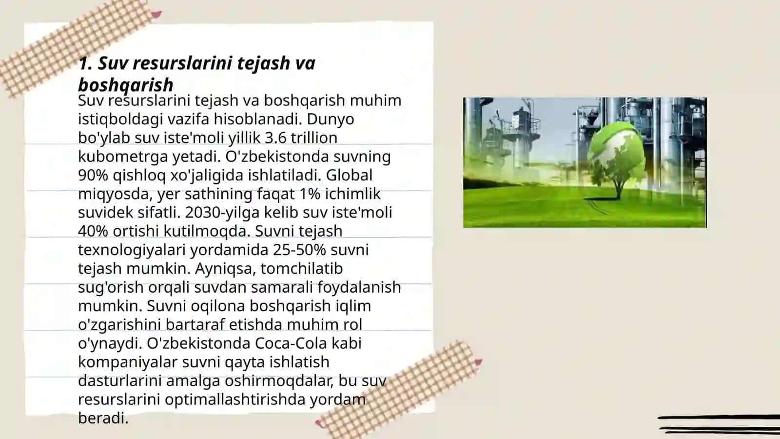 Suv resurslarini tejash va boshqarish 3