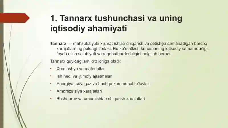 Mahsulot tannarxi kalkulyatsiya qilishning zamonaviy turlari 3
