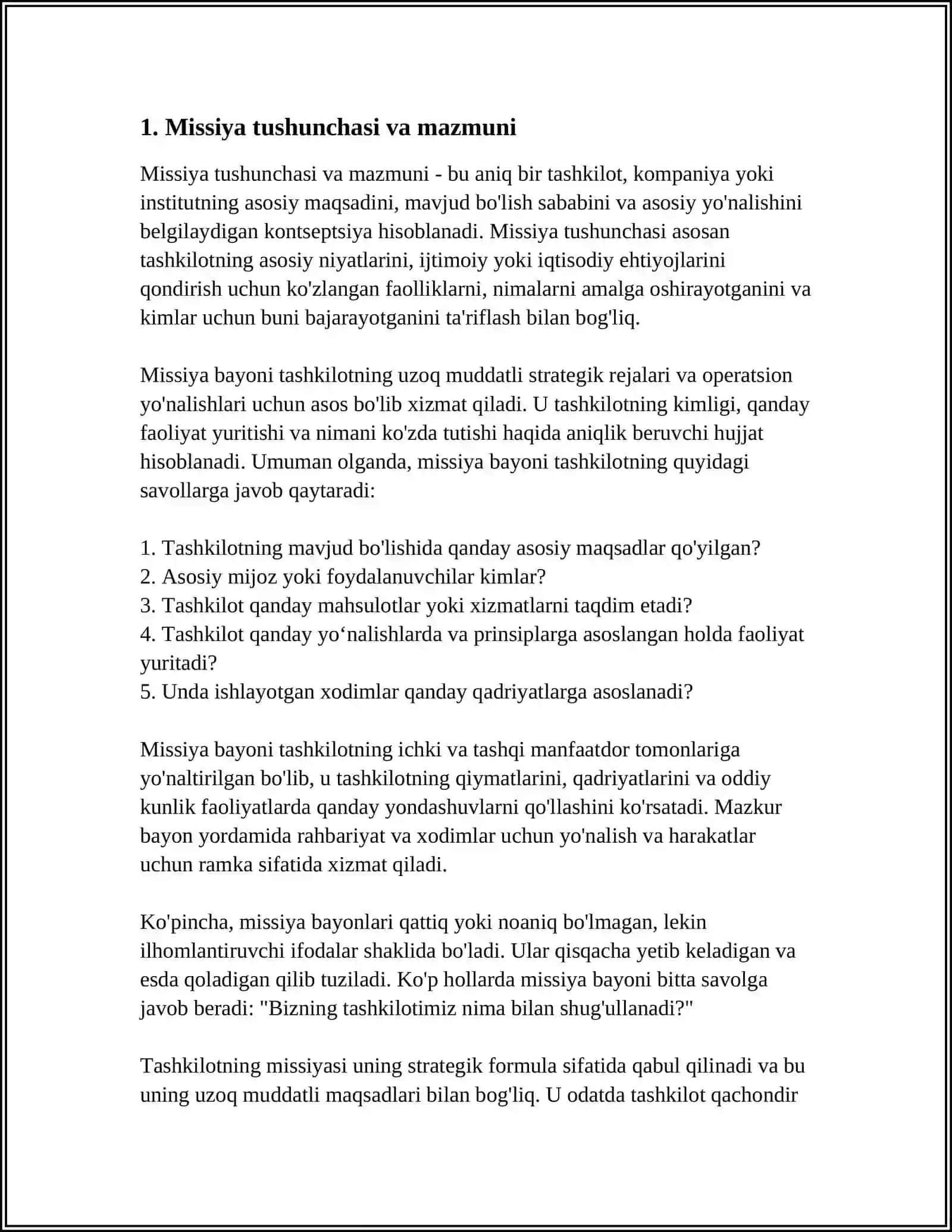 MISSIYA MAZMUNI VA UNING ASOSIY SAVOLLARI 3