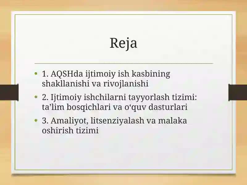 AQSH daijtimoiyishchilarni tayyorlash 3