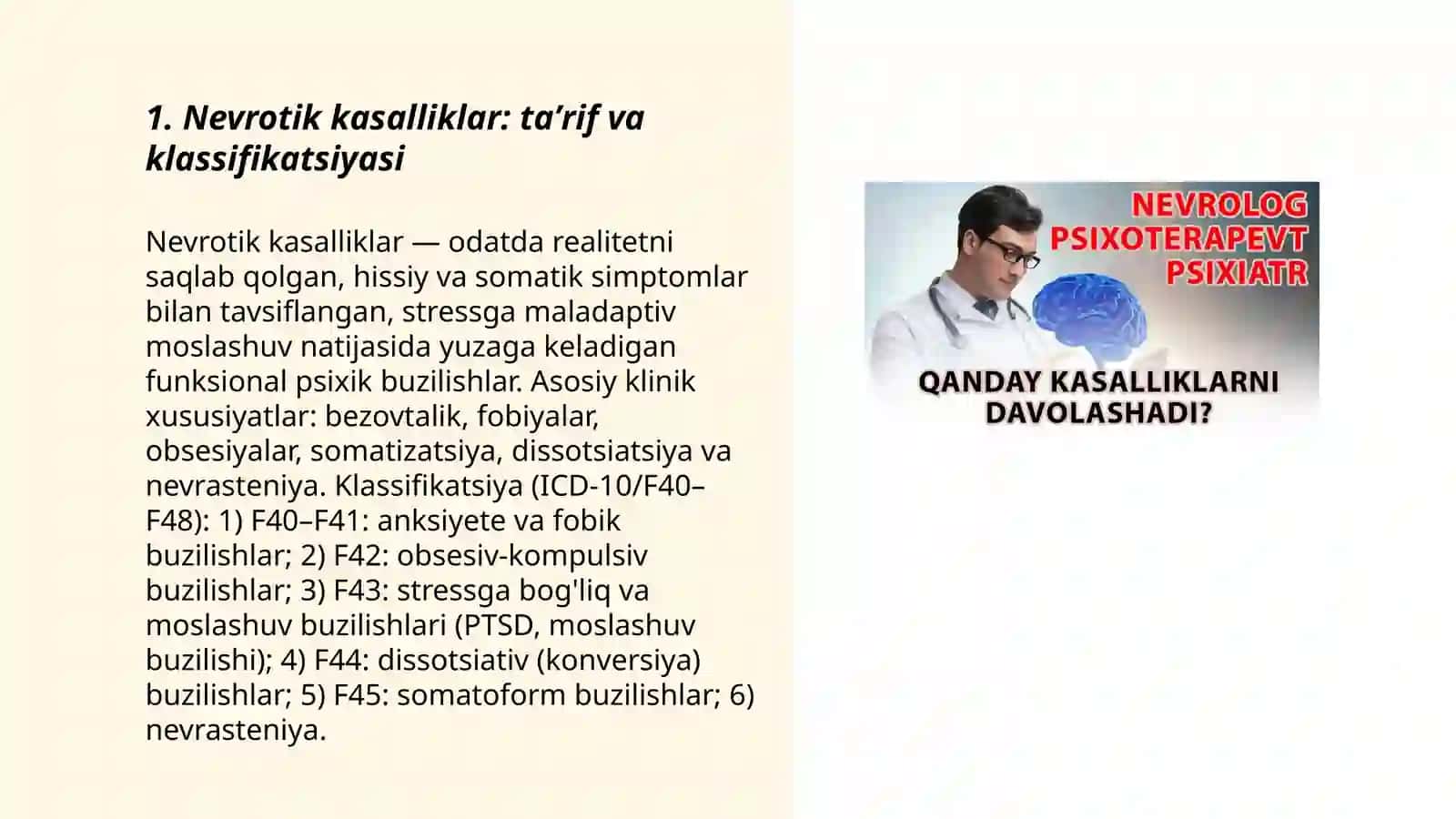 Nevrotik kasalliklarning psixokorrektsiyasi va psixoterapiyasi 3