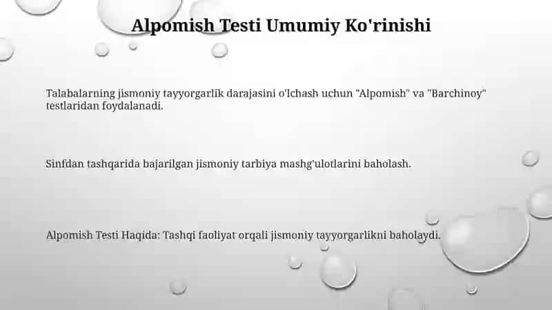 Alpomish va Barchinoy testlari 3