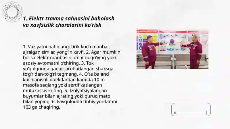 Elektr travmada birinchi tibbiy yordam Jahongir 3