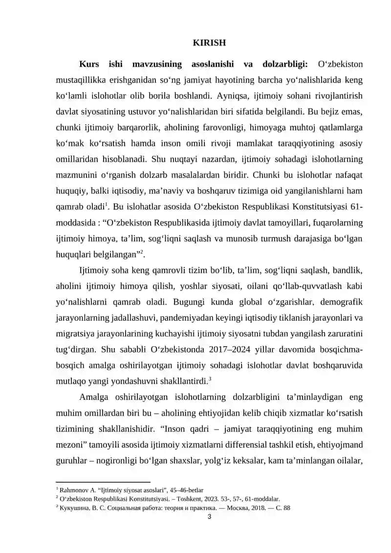 Oʻzbekiston Respublikasida ijtimoiy sohada amalga oshirilayotgan islohotlarning mazmun va mohiyati 3
