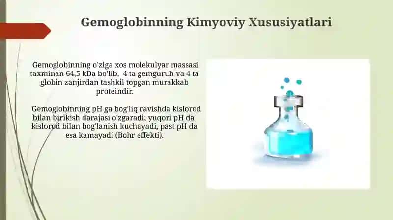 Qonning kimyoviy xususiyatlari 3