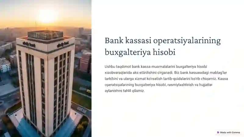 Bank kassa muomalalarini buxgalteriya hisobi  xisobvaraqlarida aks ettirilishi 3