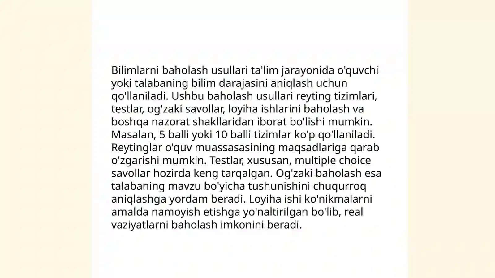 Bilimlarni nazorat qilish va nazorat ishlarini tashkillashtirish 3