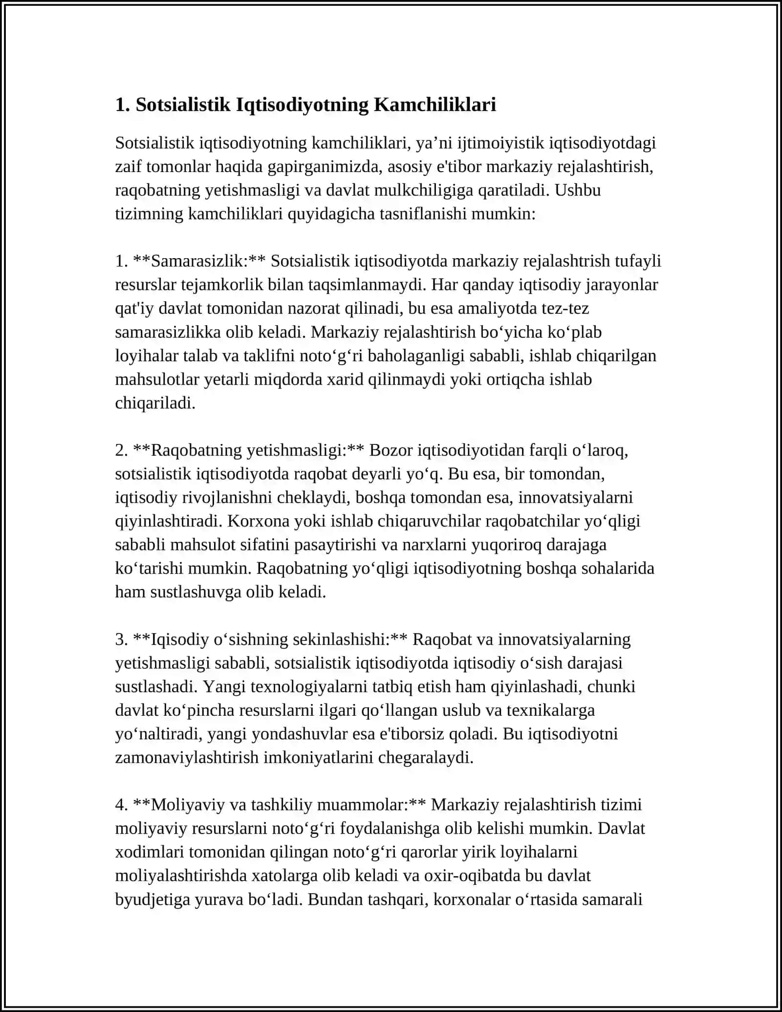 BOZOR IQTISODIYOTIGA OʻTISHGA REVOLYUTSION YOʻL TUTILISHI SABABLARI 3