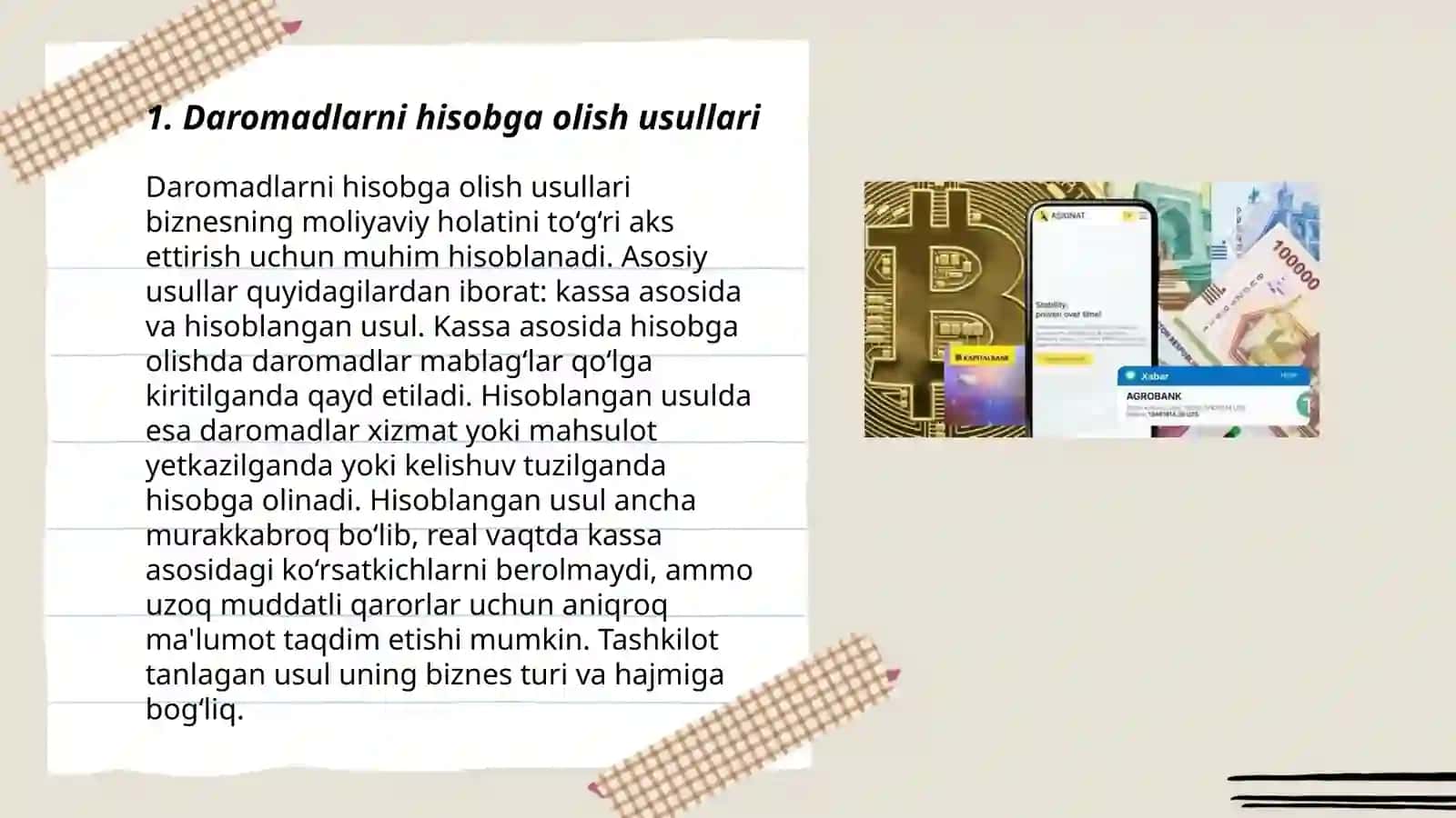 Daromadlar va xarajatlarni tan olish 3