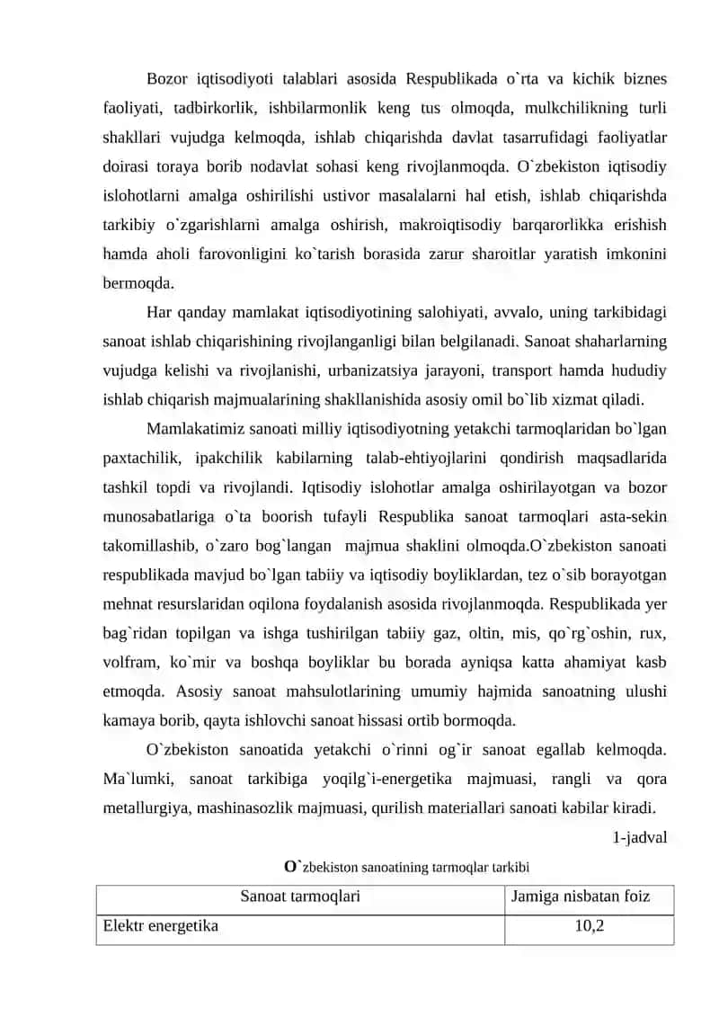 Sanoat va qishloq xo`jaligining iqtisodiyotda tutgan o`rni va ahamiyati 3